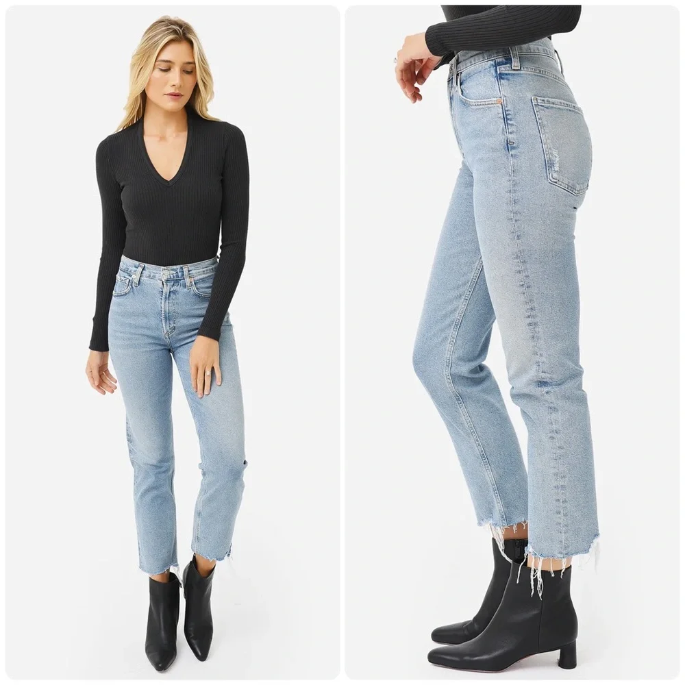 Citizens of Humanity Daphne Crop High Rise Stovepipe Jean Blue Size 26 - Picture 10 of 11